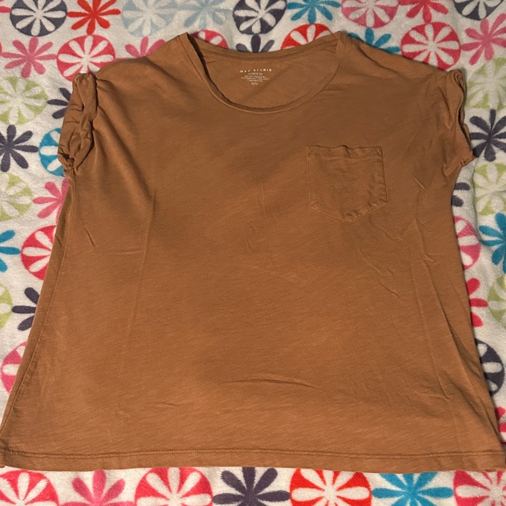 Max Studio Caramel Short Sleeve Tee